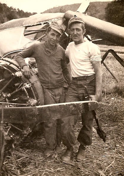 Friends by a Downed Plane 